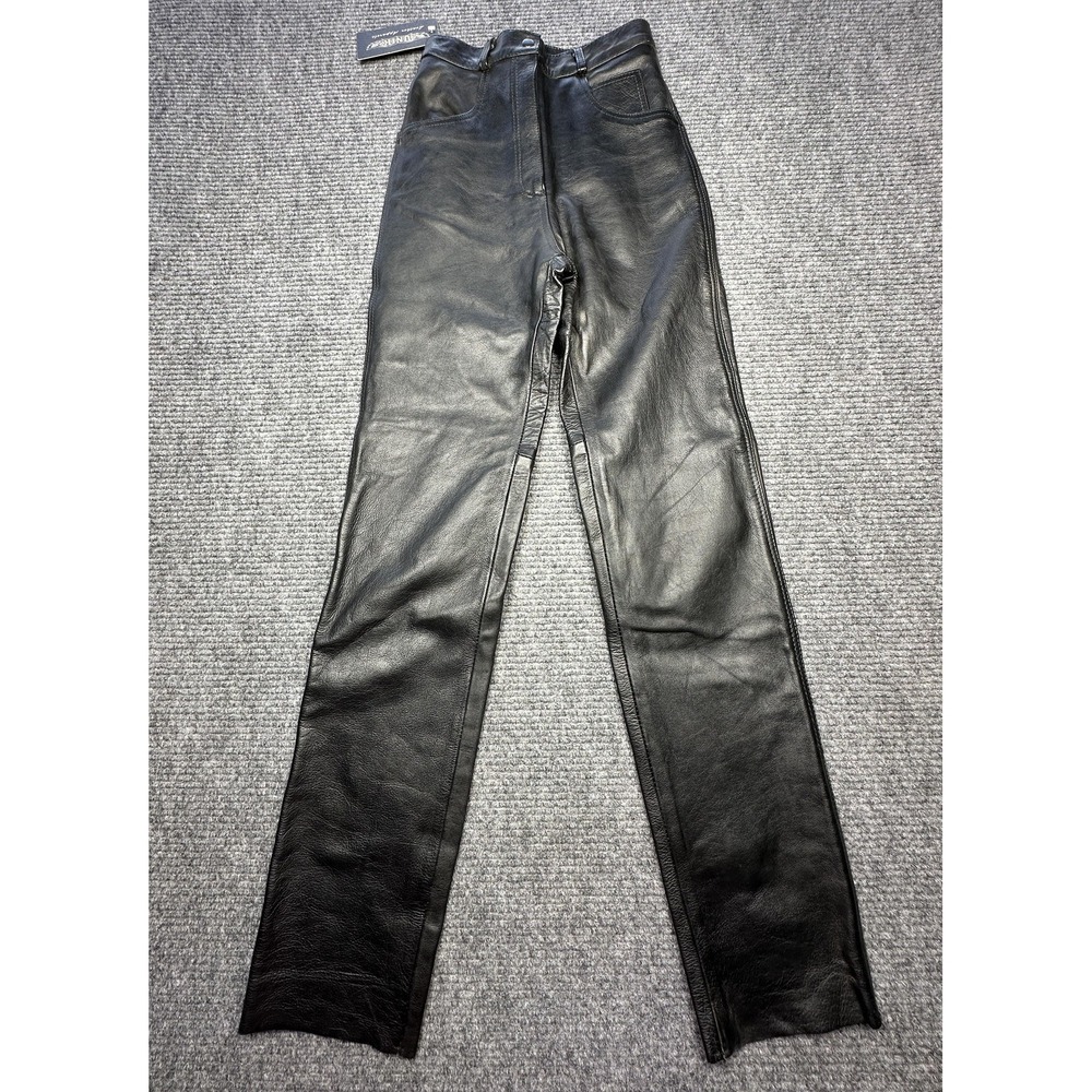 UNIK Leather Apparels Pants Womens‎ 6 Black Straight Leg Motorcycle Biker
